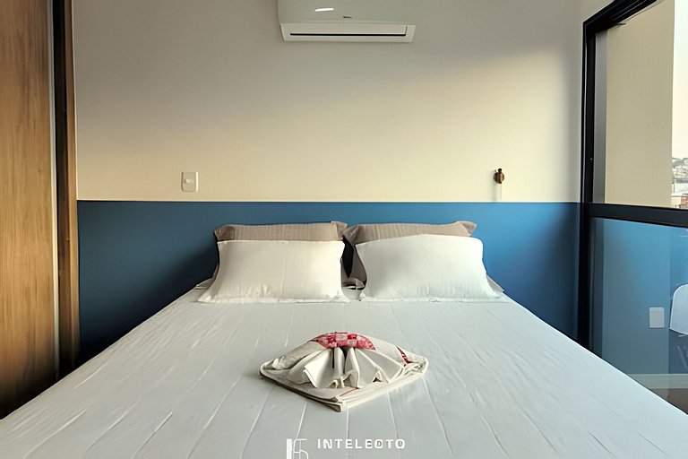 Ap 415 •Central, Piscina, Academia, A/C, Vista Top