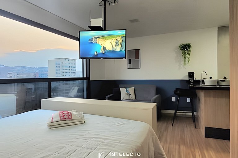 Ap 415 •Central, Piscina, Academia, A/C, Vista Top