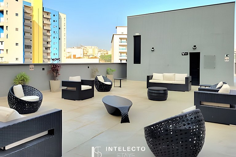 Ap 415 •Central, Piscina, Academia, A/C, Vista Top