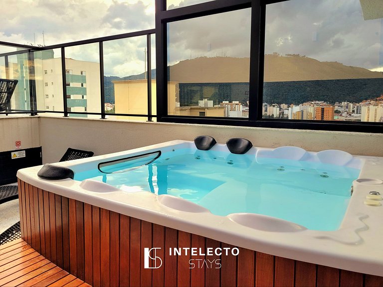 Apê 75 •Central, Jacuzzi, Academia, A/C, Vista Top
