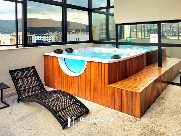 Apê 51 •Central, Jacuzzi, Academia, A/C, Vista Top