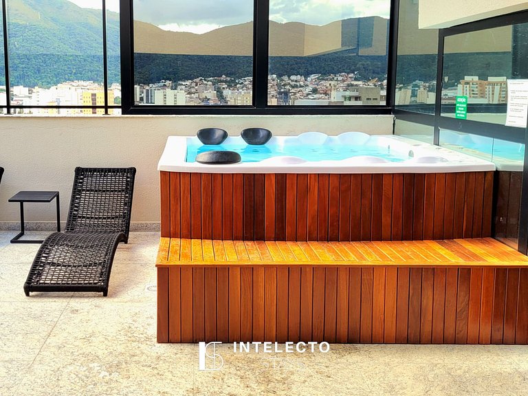 Apê 51 •Central, Jacuzzi, Academia, A/C, Vista Top