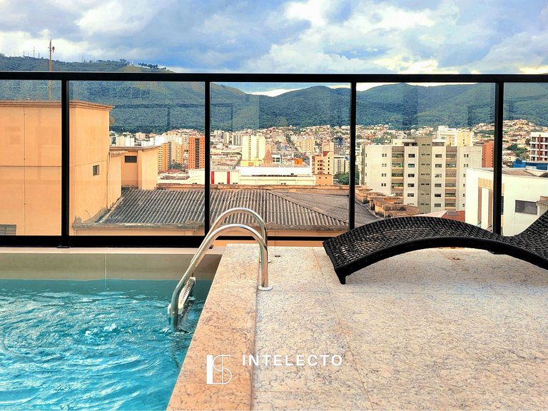 Apê 75 •Central, Jacuzzi, Academia, A/C, Vista Top