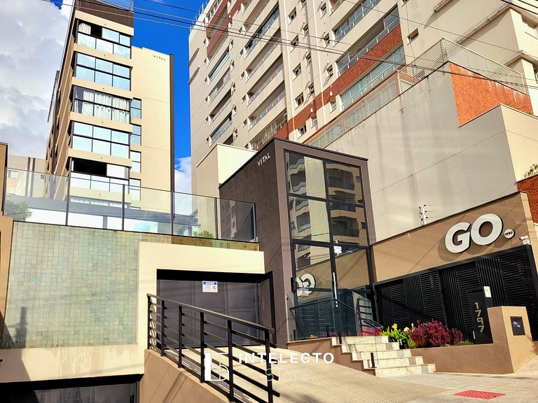 Apê 75 •Central, Jacuzzi, Academia, A/C, Vista Top