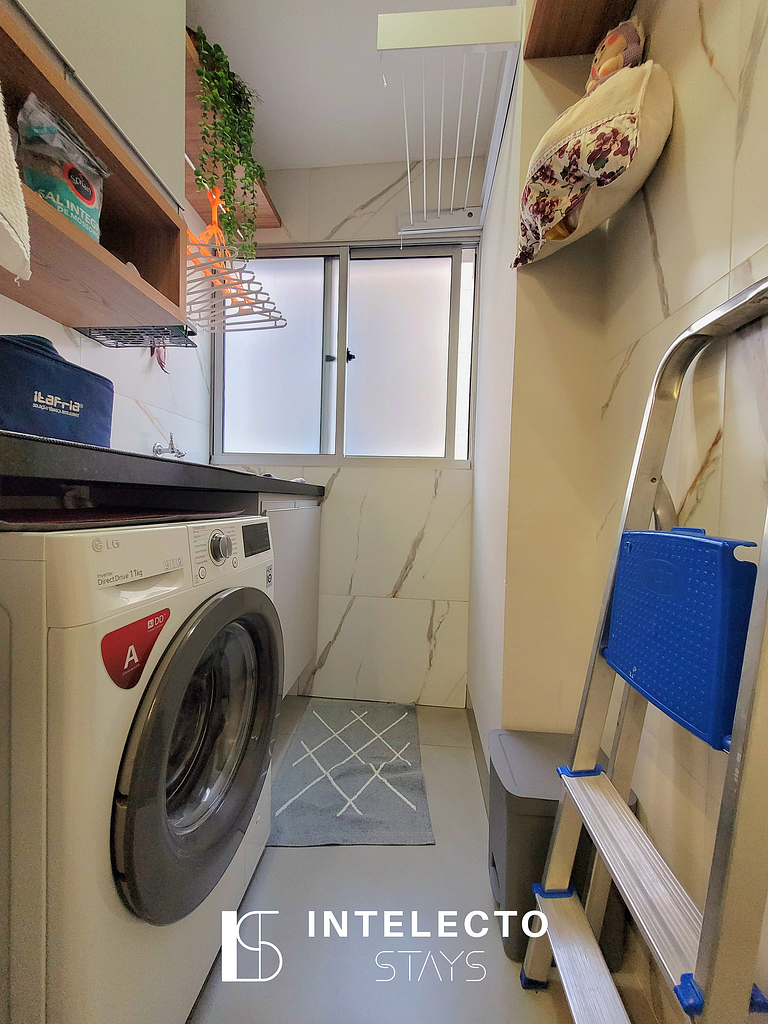 Euro 602 Mensal Mobiliado 2Qts Lava e Seca /Centro