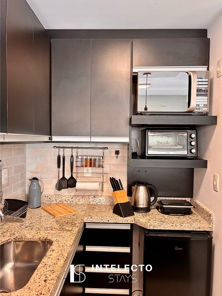 Living 403 •Central, Vista Top e super confortável