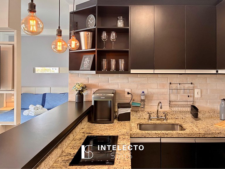 Living 403 •Central, Vista Top e super confortável