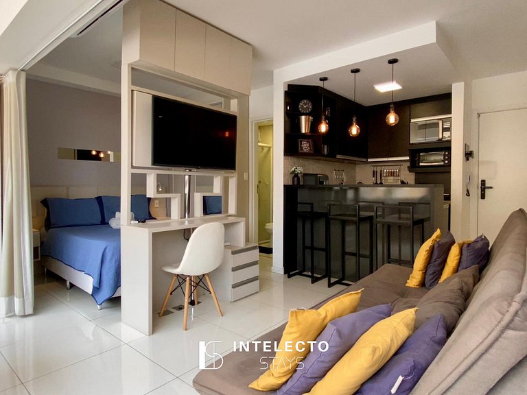 Living 403 •Central, Vista Top e super confortável