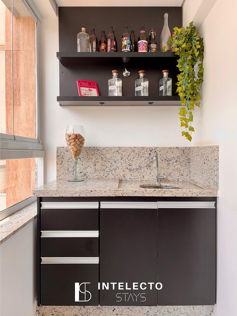 Living 403 •Central, Vista Top e super confortável