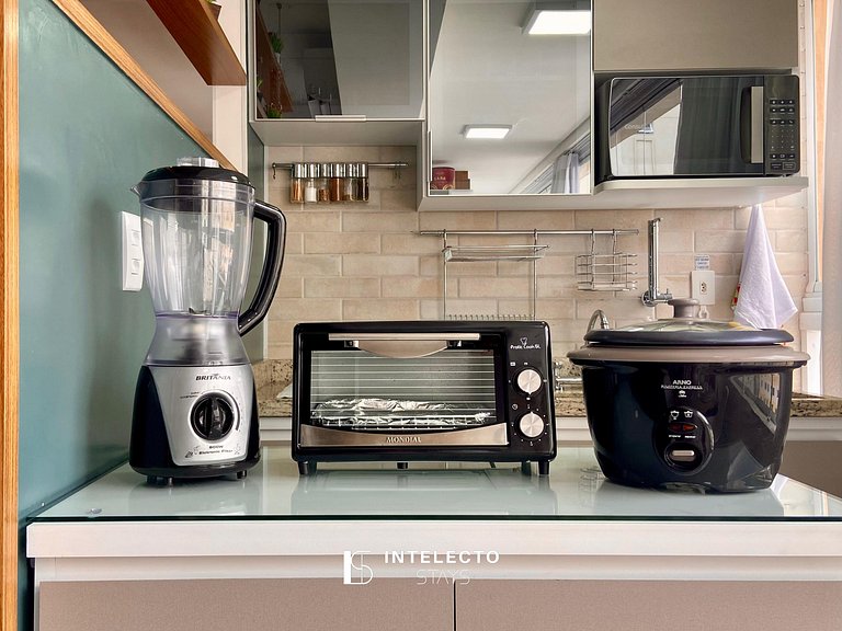 Living 403 •Central, Vista Top e super confortável