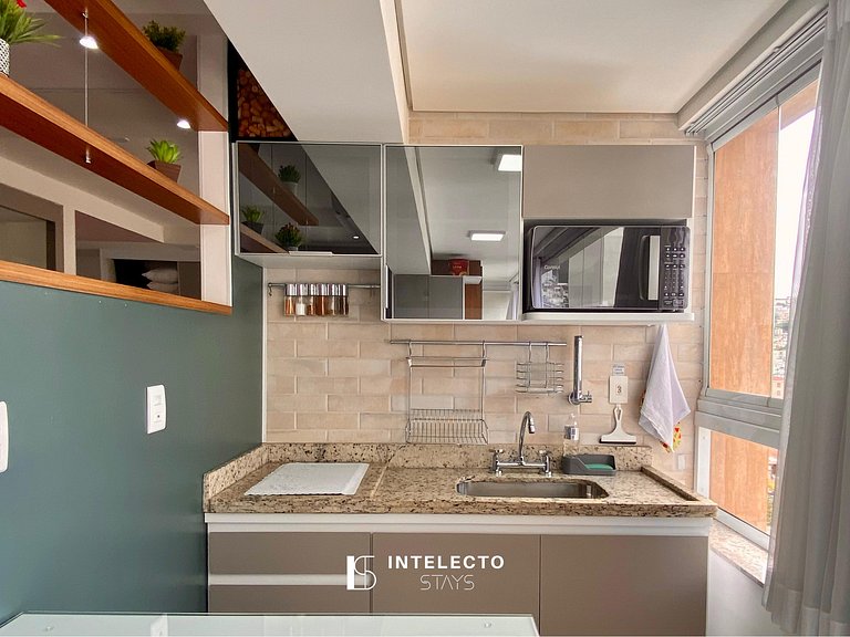 Living 403 •Central, Vista Top e super confortável