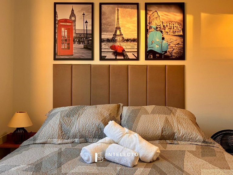 Apê 14 Vista Linda, Churrasq, Suíte - px shopping