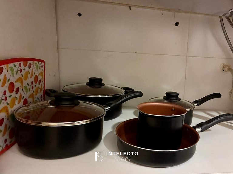 Apê 14 Vista Linda, Churrasq, Suíte - px shopping