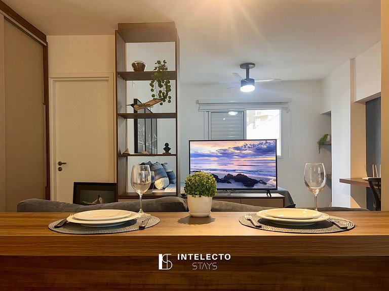 Living 403 •Central, Vista Top e super confortável