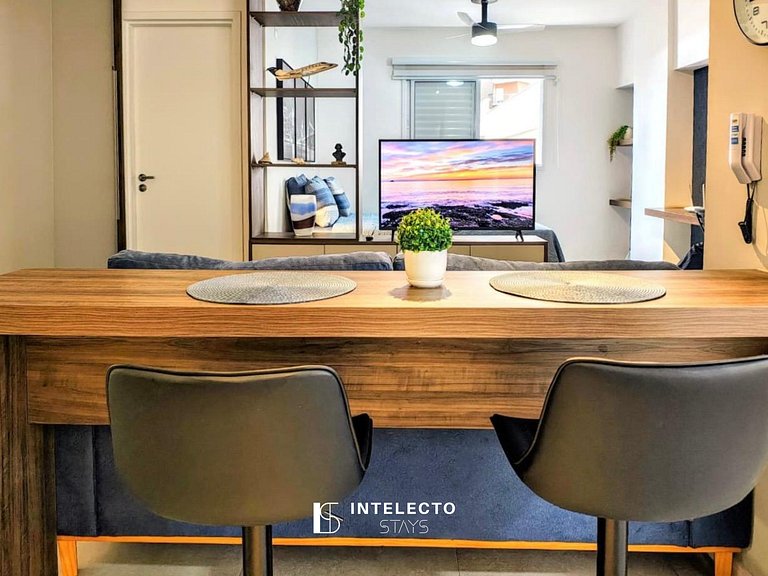 Living 403 •Central, Vista Top e super confortável