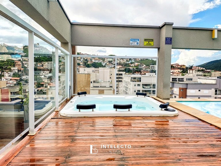 202 Luxo no Centro, Churrasq.,A/C,Jacuzzi Rooftop