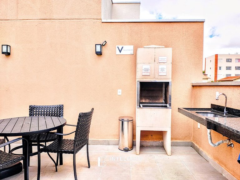 Ap307-Apê c/Piscina, varanda com Churrasq/prox PUC