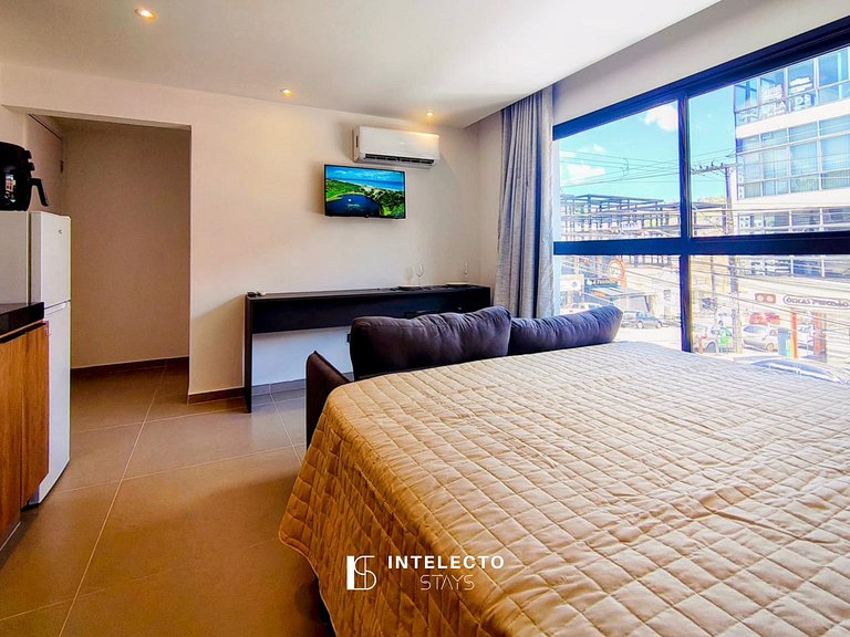 GO937-Apê 11. Studio no coração de Poços c/ar cond