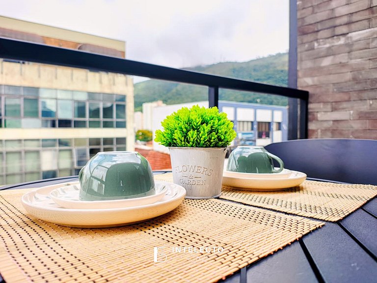 GO937-Apê 33. Studio no coração de Poços c/ar cond