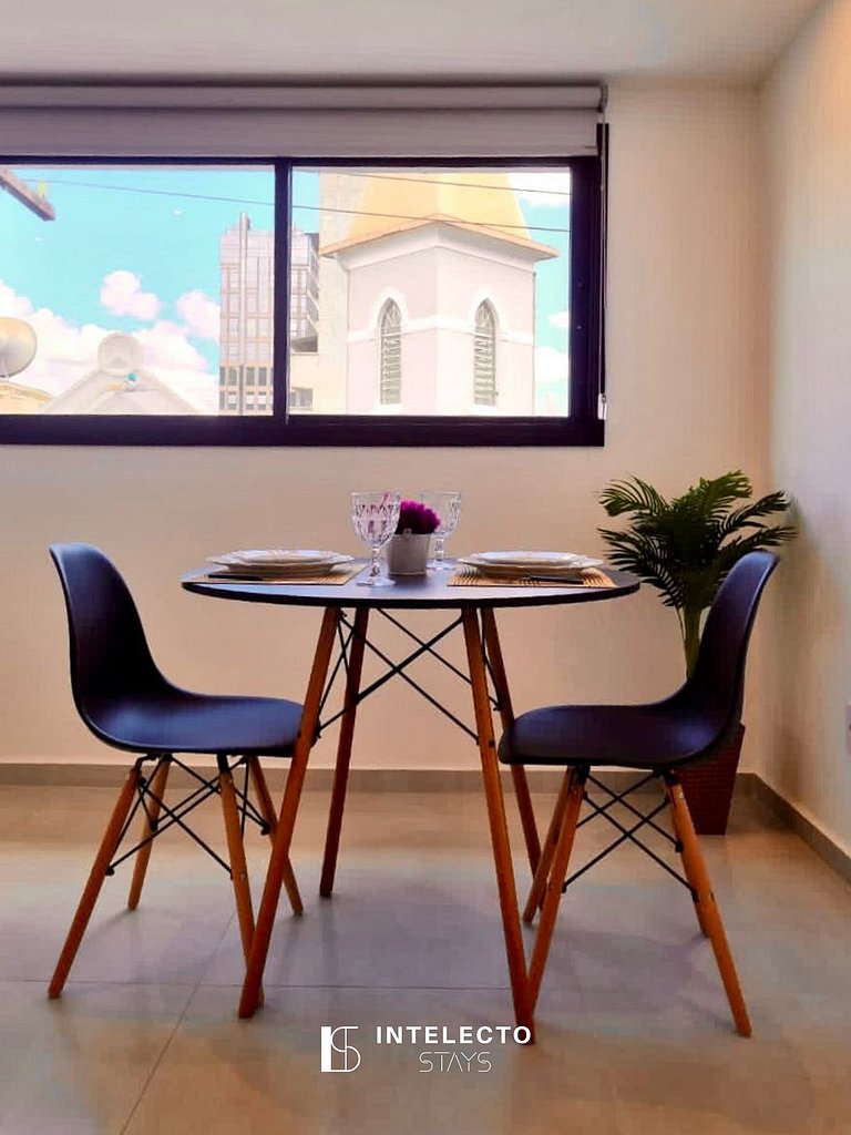 GO937-Apê 23. Studio no coração de Poços c/ar cond