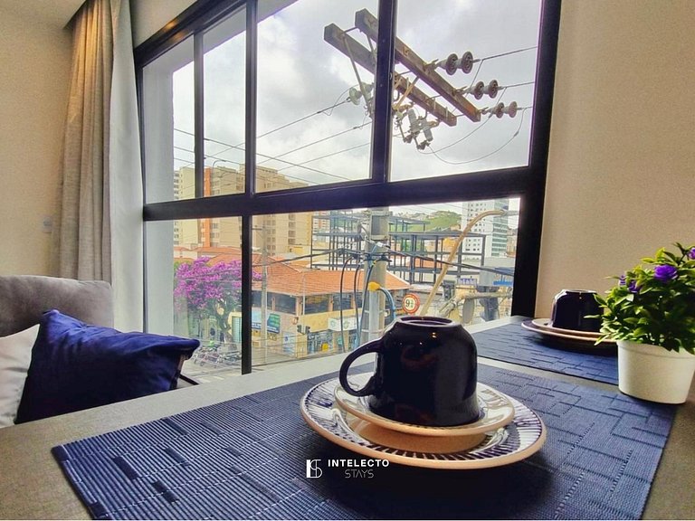 GO937-Apê 22. Studio no coração de Poços c/ar cond