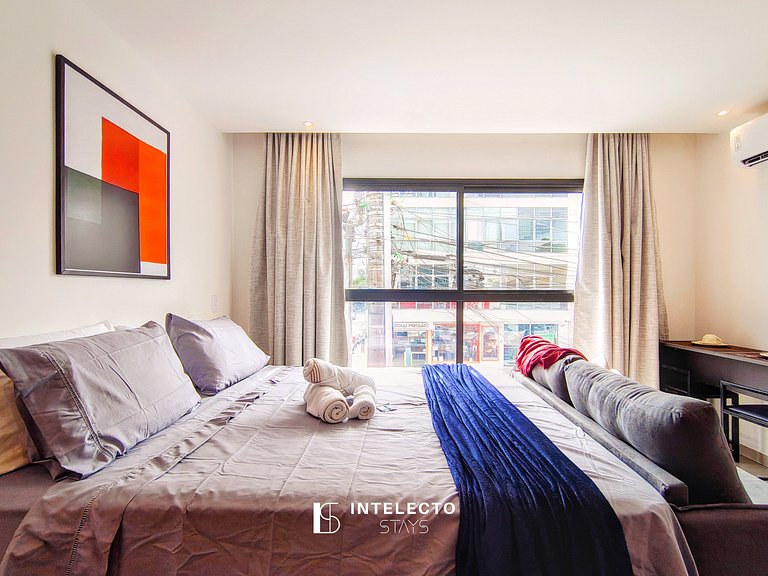 GO937-Apê 12. Studio no coração de Poços c/ar cond