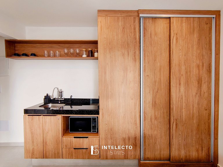 GO937-Apê 12. Studio no coração de Poços c/ar cond