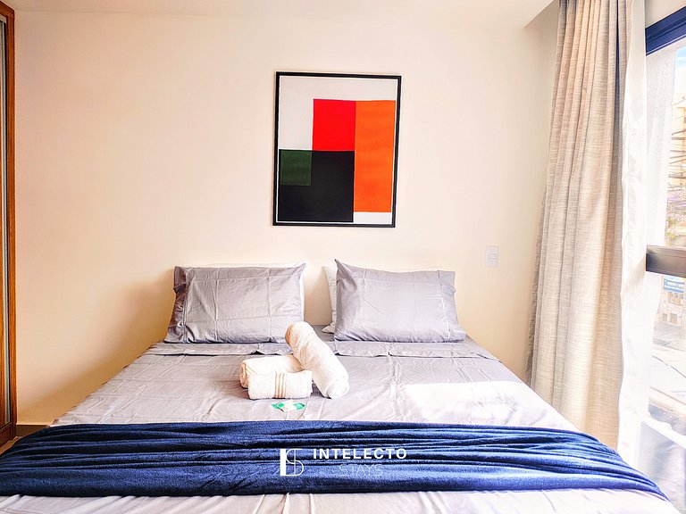 GO937-Apê 12. Studio no coração de Poços c/ar cond