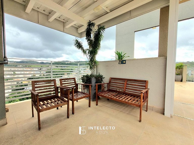 Apê903. Vista incrível, varanda gourmet, piscina