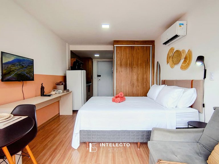 Apê 64 •Central, Jacuzzi, Academia, A/C, Vista Top