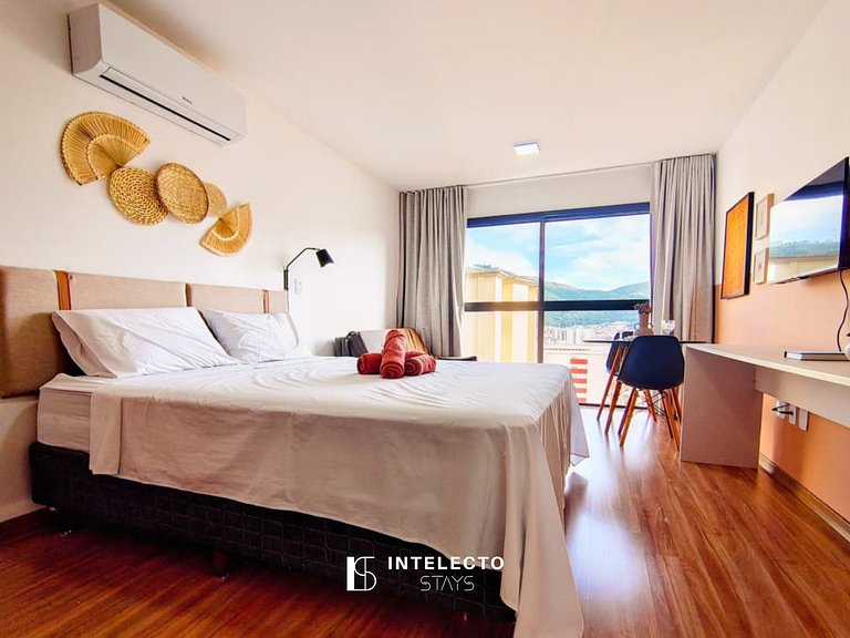 Apê 64 •Central, Jacuzzi, Academia, A/C, Vista Top