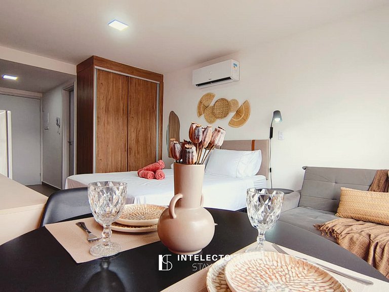 Apê 64 •Central, Jacuzzi, Academia, A/C, Vista Top