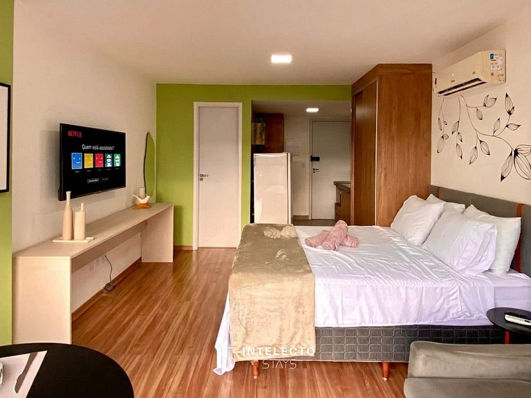 Apê 51 •Central, Jacuzzi, Academia, A/C, Vista Top