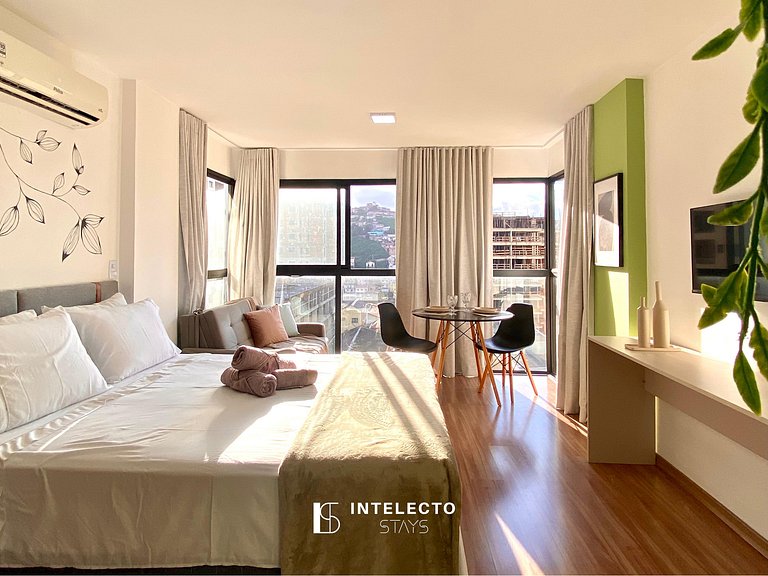 Apê 51 •Central, Jacuzzi, Academia, A/C, Vista Top