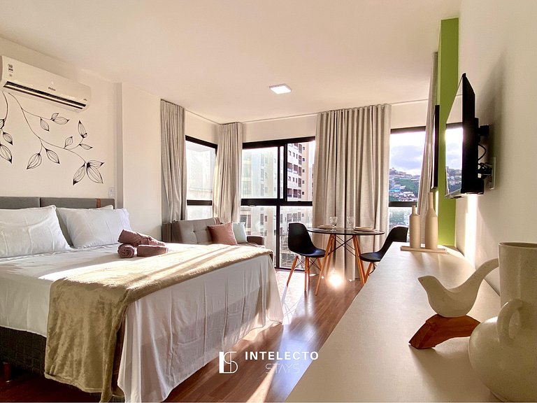 Apê 51 •Central, Jacuzzi, Academia, A/C, Vista Top