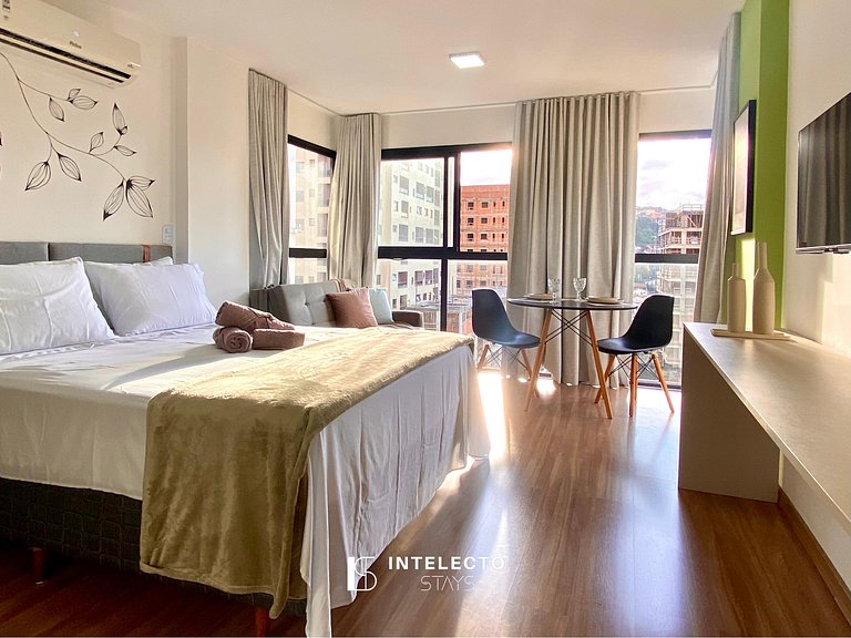 Apê 51 •Central, Jacuzzi, Academia, A/C, Vista Top