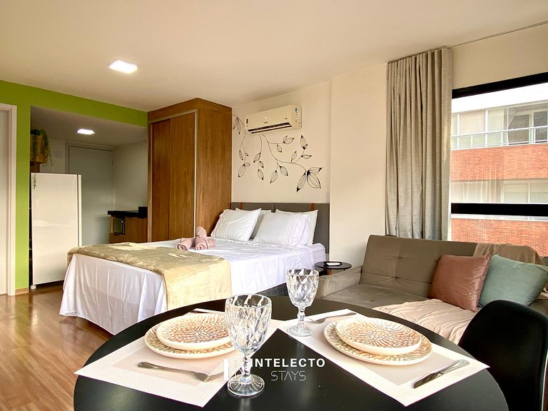 Apê 51 •Central, Jacuzzi, Academia, A/C, Vista Top