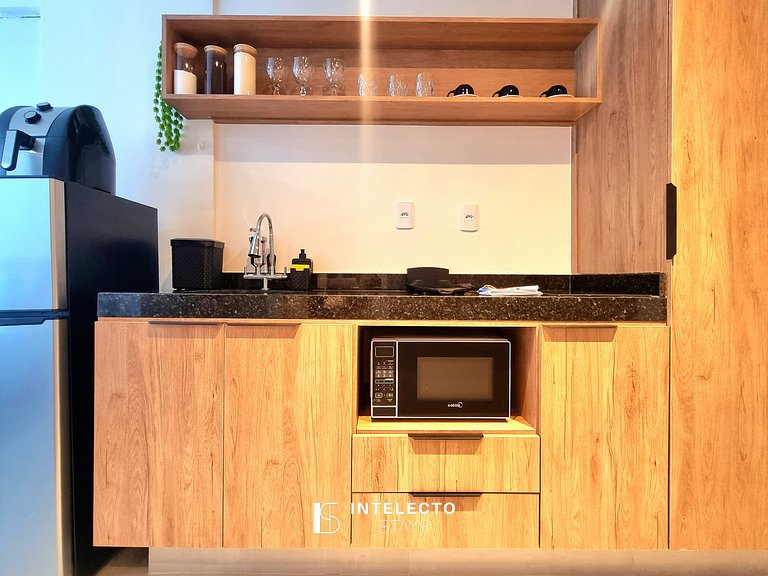 Ap 113• Central, Pisc, Academia, Ar Cond e Quintal