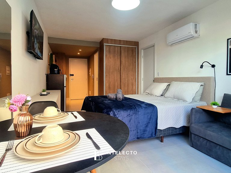 Ap 113• Central, Pisc, Academia, Ar Cond e Quintal