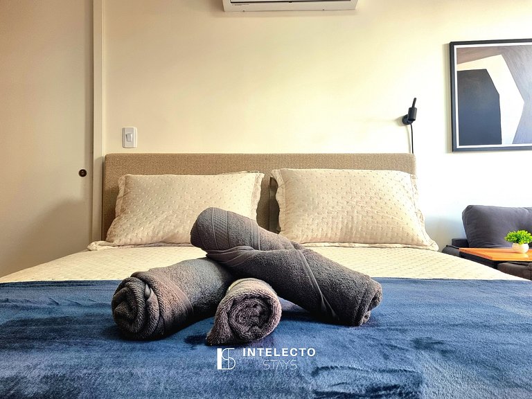 Ap 113• Central, Pisc, Academia, Ar Cond e Quintal