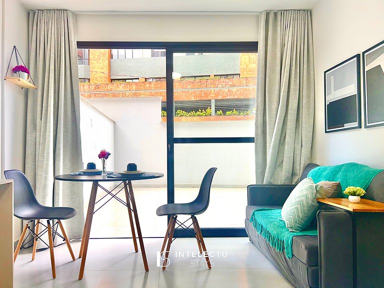 Ap 113• Central, Pisc, Academia, Ar Cond e Quintal