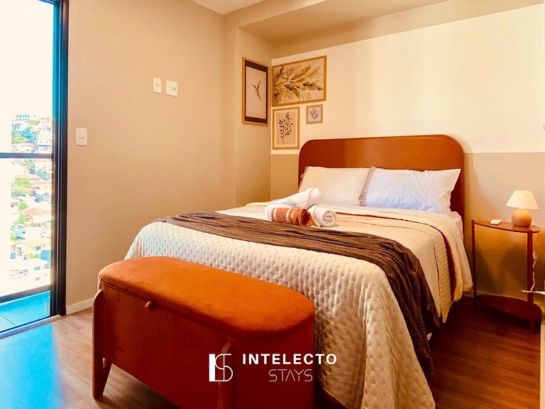 Ap283•Central, Varanda, Vista top, Piscina, Acad.,